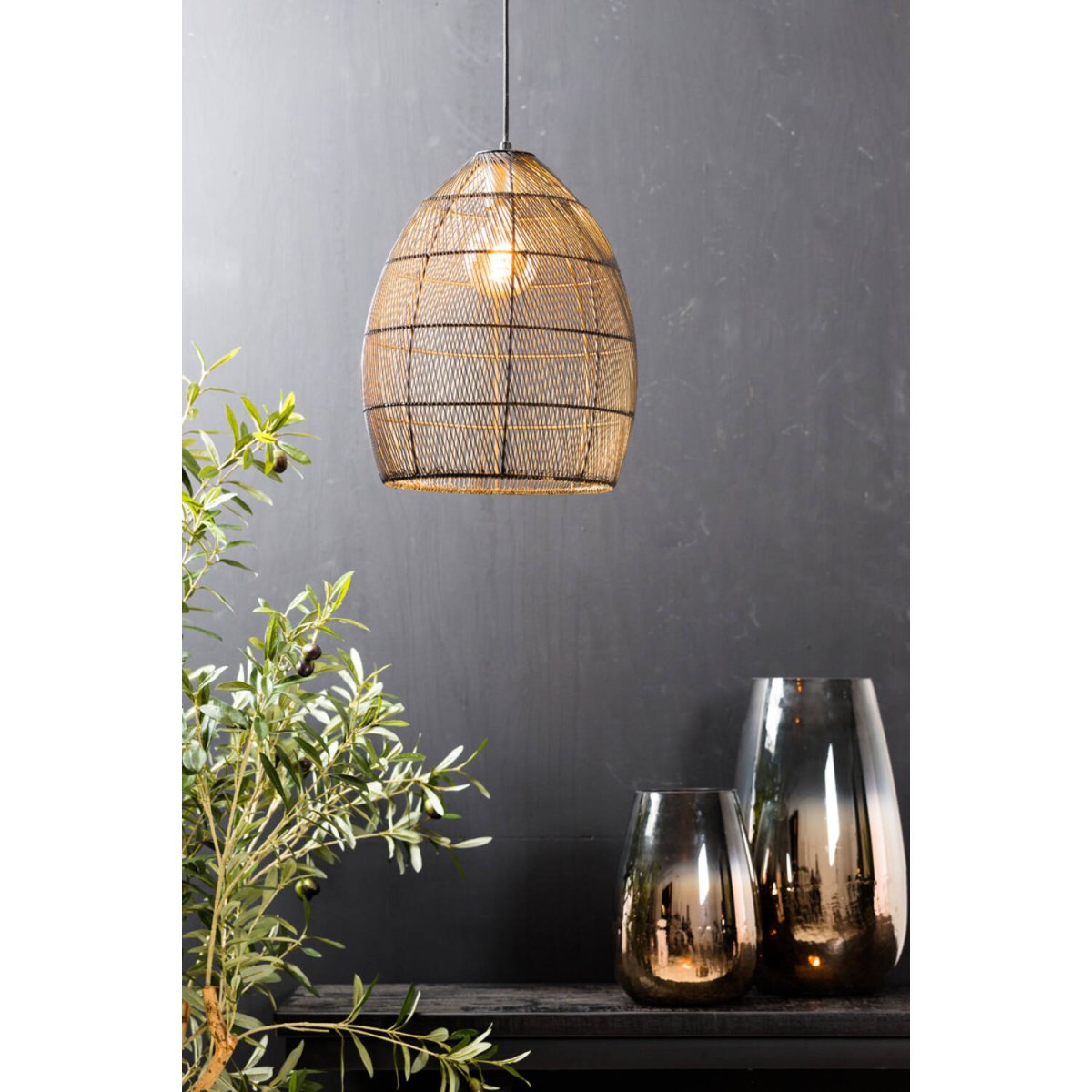 Meya Ø30 Svart/gull Taklampe Fra Light & Living - 