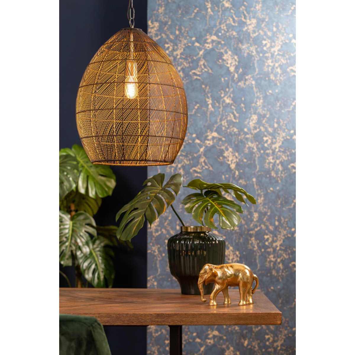 Meya Ø30 Svart/gull Taklampe Fra Light & Living - 