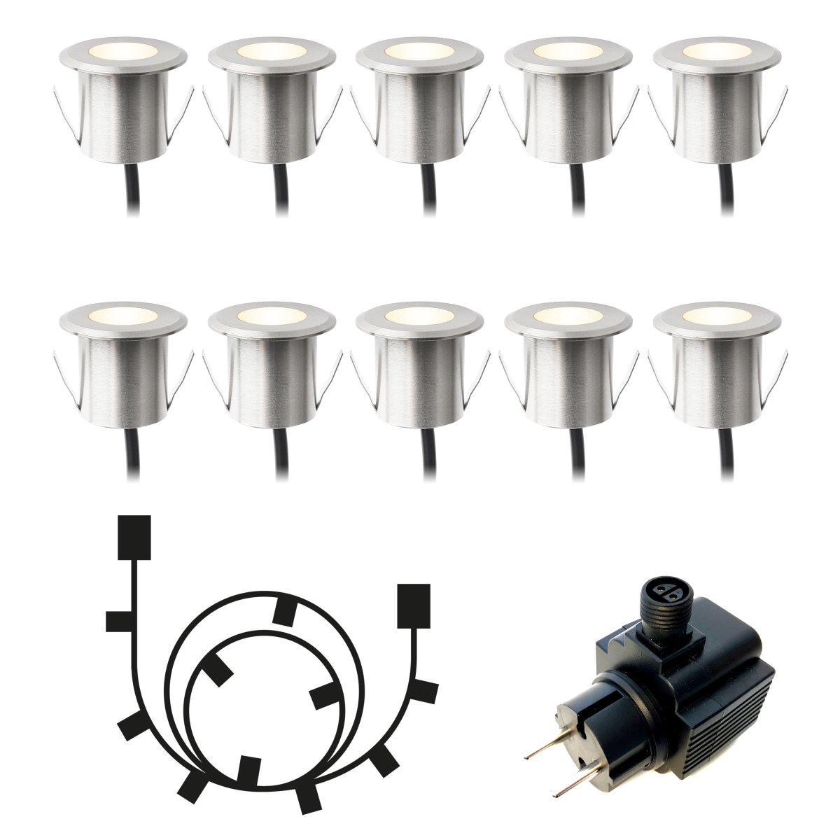 Dexter 10 Sølv Fra Lightson - P&aring; en brygge eller langs en korridor, kan du skape en myk str&oslash;m av lys mens lyset viser vei.