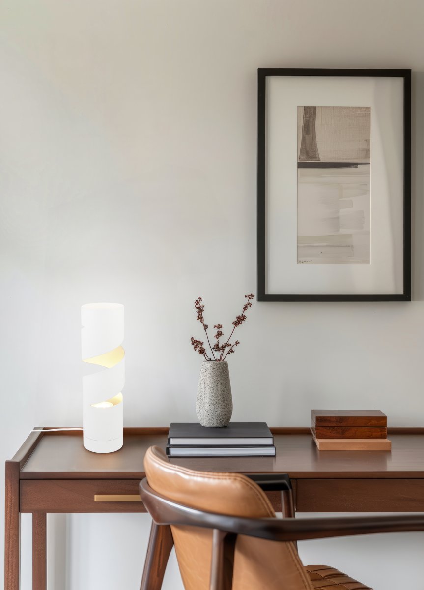 Stream 35cm Hvit bordlampe Fra Trio Lighting - 