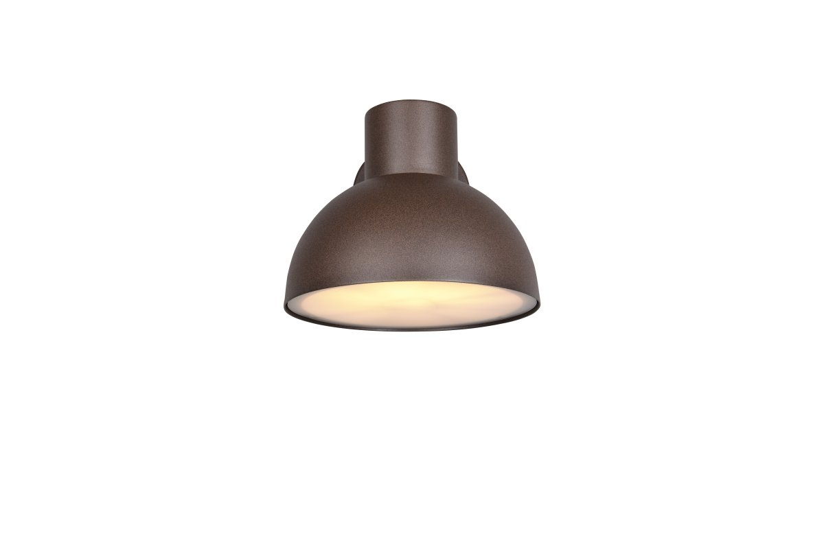 Elbe 20cm Rusten brun utendørslampe Fra Trio Lighting - Med IP44-klassifisering er den motstandsdyktig mot regn og fuktighet, og sprer et mykt, nedoverrettet lys som skaper en trygg og hyggelig inngang.