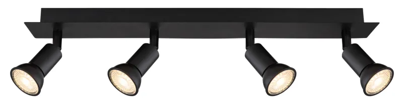 Drew 4 Svart spotlight Fra Globo Lighting - Drew &auml;r en stilren takspotlight som imponerar med sin enhetliga svarta design.