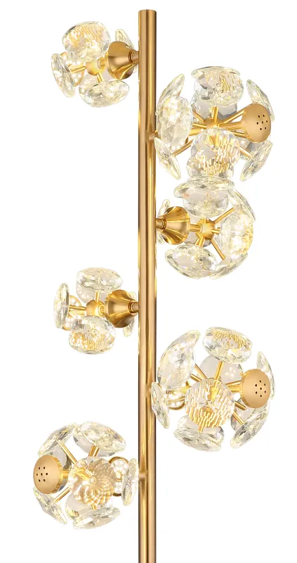 Virina Gull gulvlampe Fra Globo Lighting - Med en perfekt balans mellan modern design och funktionalitet blir Virina ett lyxigt blickf&aring;ng som f&ouml;rh&ouml;jer rummets karakt&auml;r och skapar unika ljusmoment.