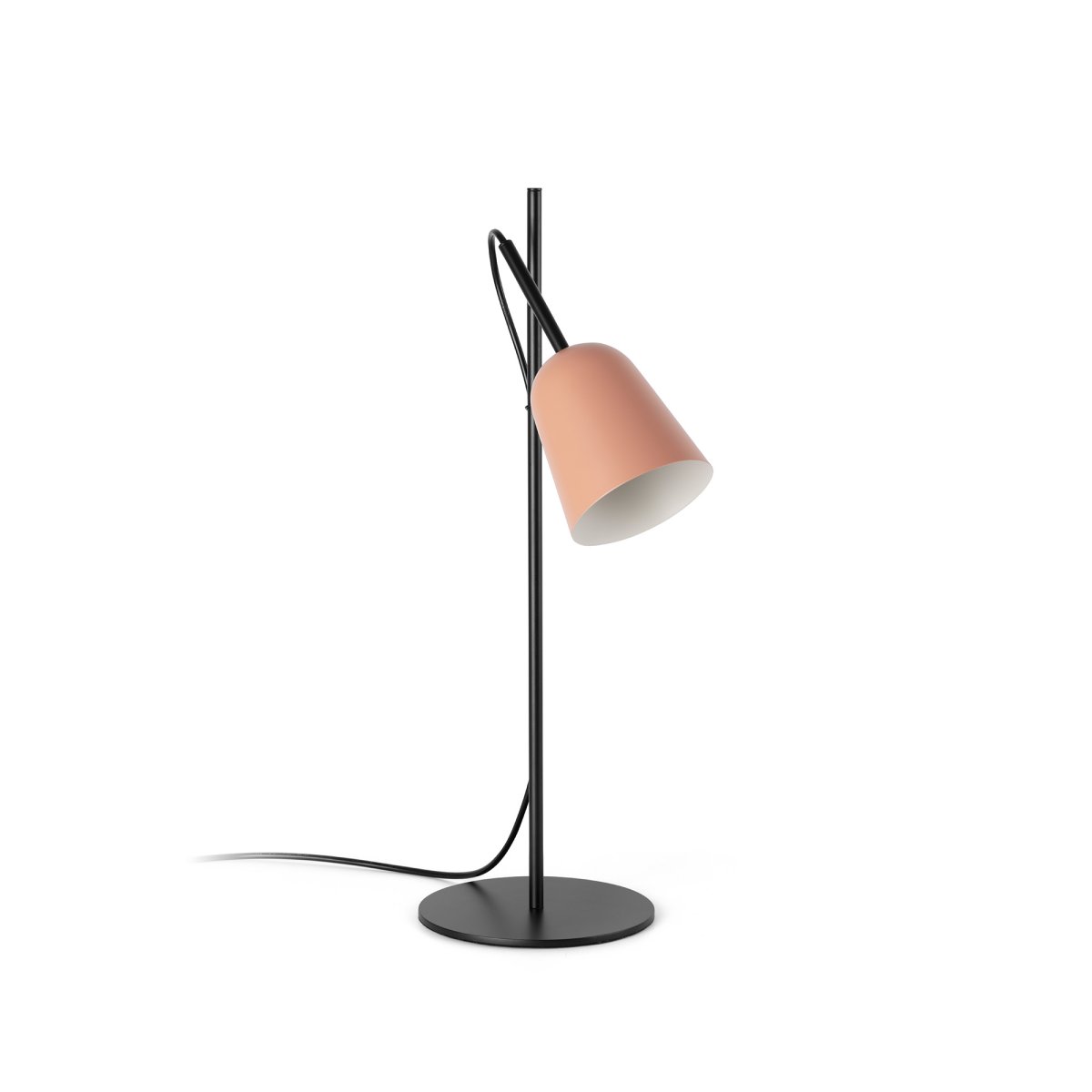 Studio 55cm Rosa skrivebordslampe Fra Faro Barcelona - Lampens signatur er den dekorative kabelklipsen formet som en tregren, en unik detalj som gir lampen karakter.