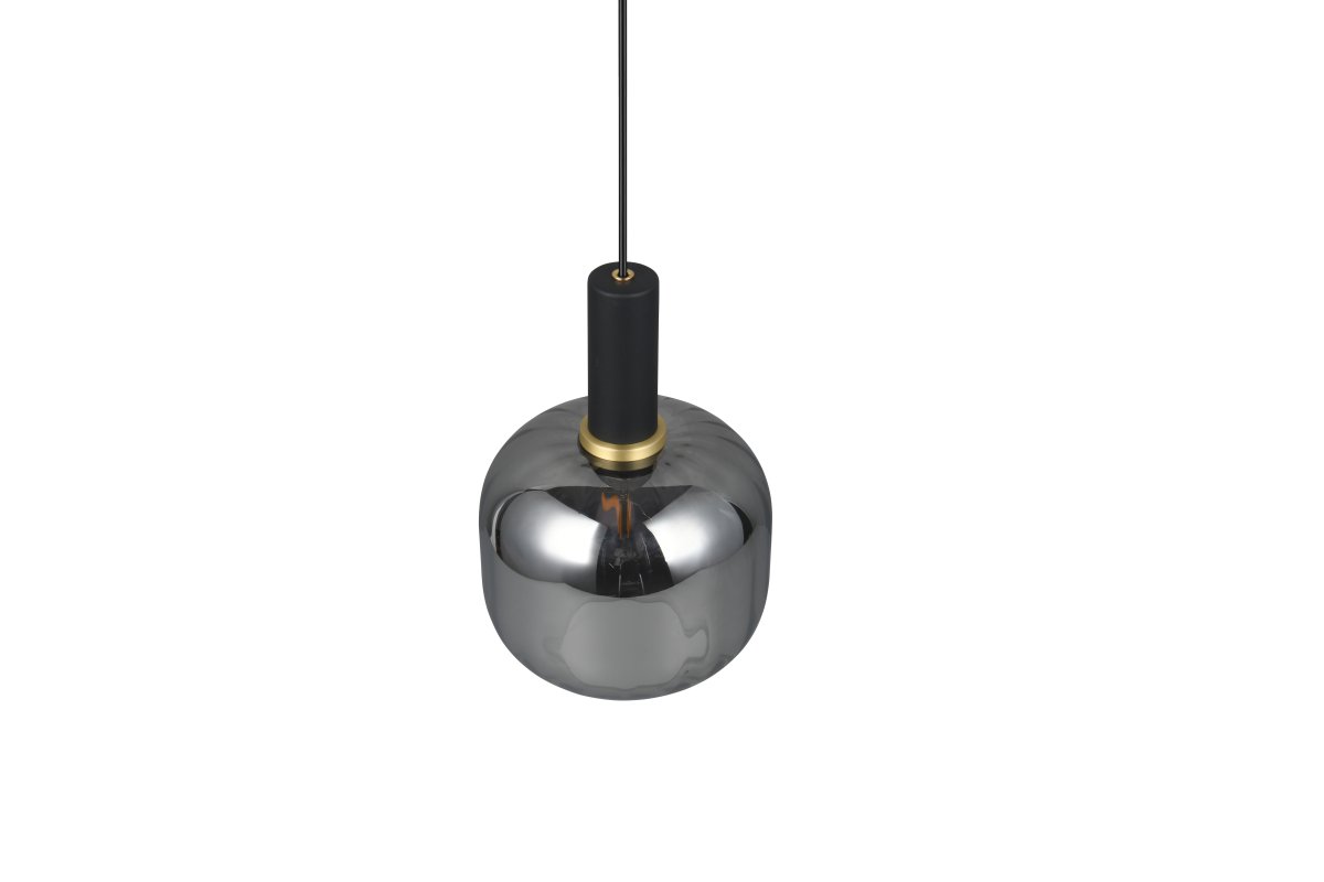 Diva Ø20 Røykgrå Taklampe Fra Trio Lighting - Den røykgrå glassskjermen med myke, riflede detaljer gir et behagelig og diffust lys, perfekt for å skape en varm atmosfære i rommet.