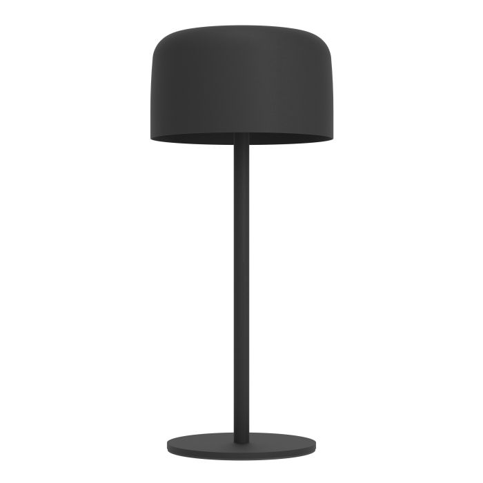 Roccanova 30cm Svart solcellelampe Fra Eglo - Roccanova er en stilig, solcelledrevet bordlampe som kombinerer form og funksjon for både innendørs og utendørs bruk.