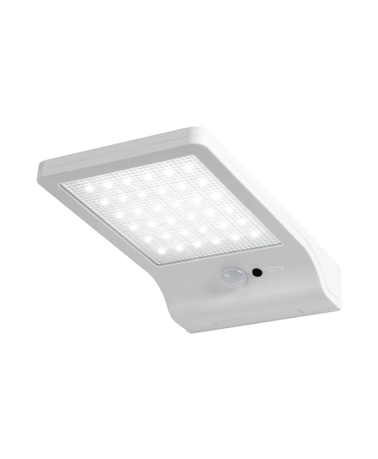DoorLED Sensor Hvit solcellelampe Fra Ledvance - Den innebygde bevegelses- og dagslyssensoren sørger for at lampen tennes automatisk når det er bevegelse og optimerer energiforbruket.