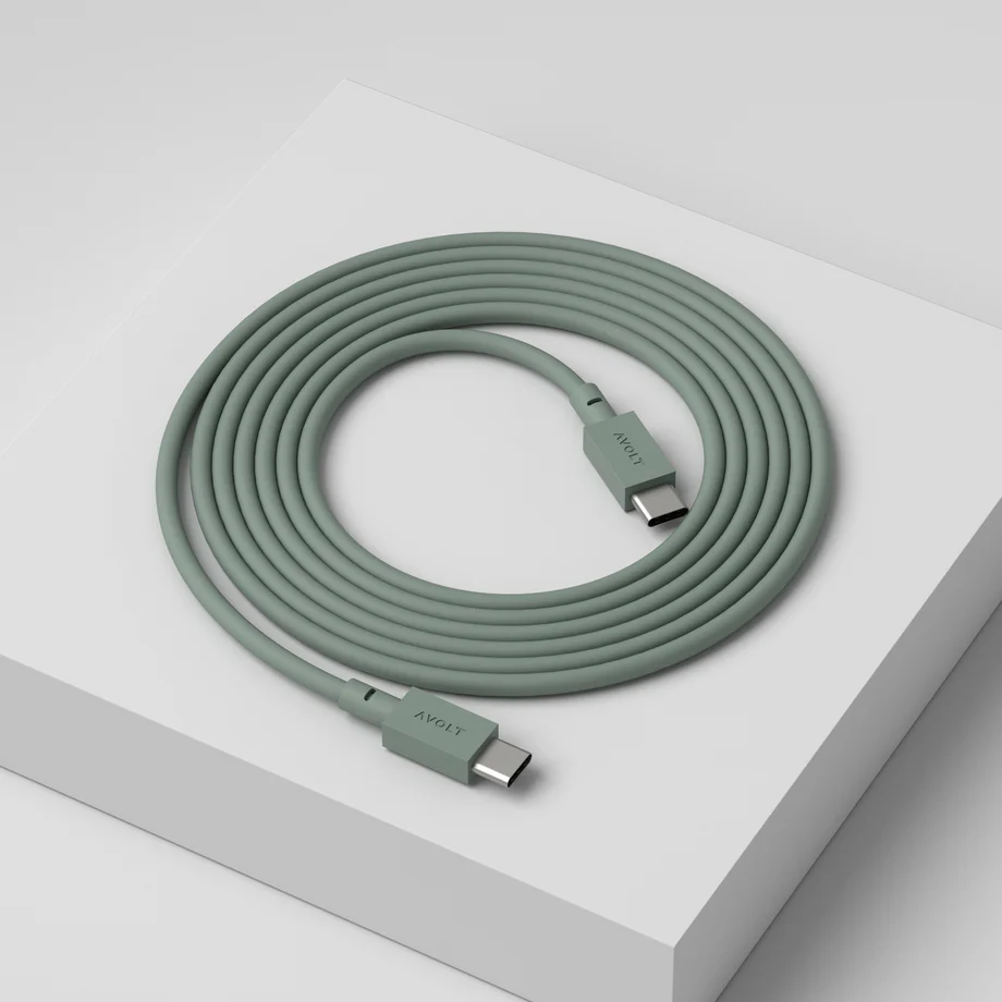 Cable 1 USB C to USB C Charging Cable, 2m Grønn Fra Avolt - Kabel 1 USB-C til USB-C fra Avolt kombinerer kraftig lading med stilig skandinavisk design.