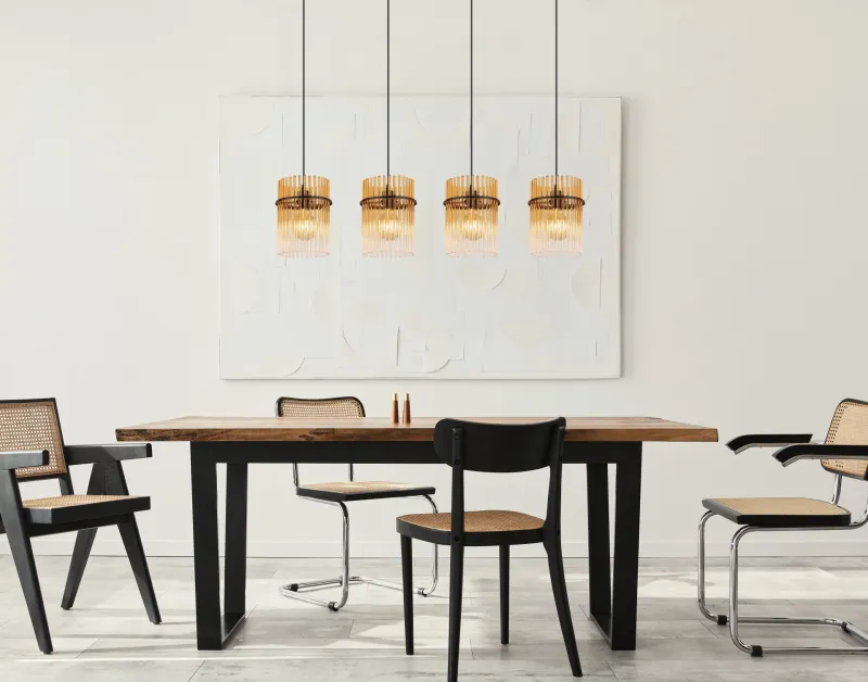 Gorley 110cm Rav Taklampe Fra Globo Lighting - Gorley&nbsp;takpendel kombinerar elegant design med h&ouml;g funktionalitet och blir en sofistikerad inredningsdetalj i ditt hem.