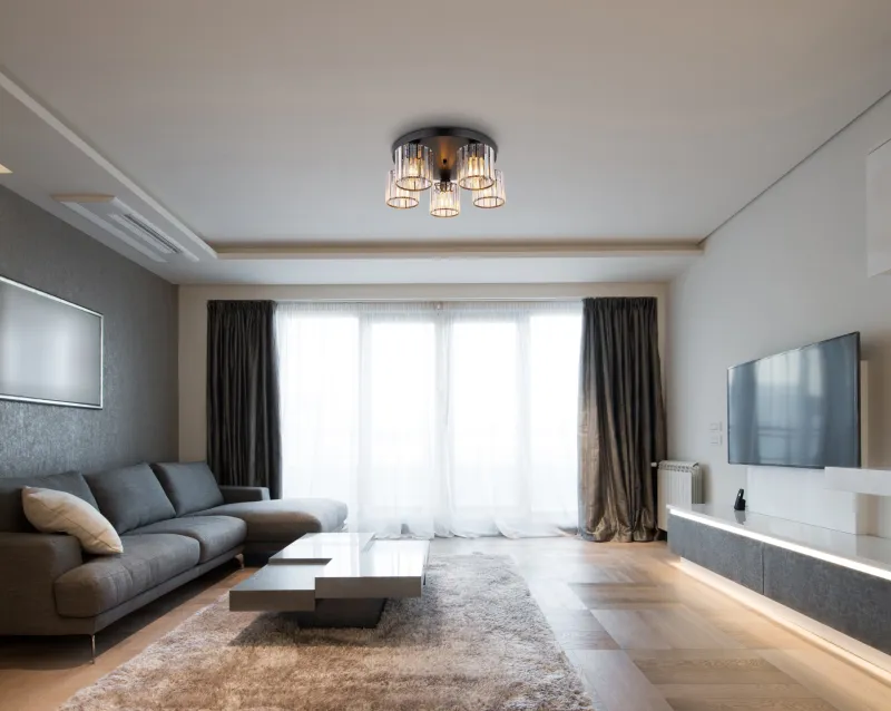 Jordana Ø46 Svart plafond Fra Globo Lighting - Jordana &auml;r en elegant plafond som imponerar med sin eleganta och stilrena design.
