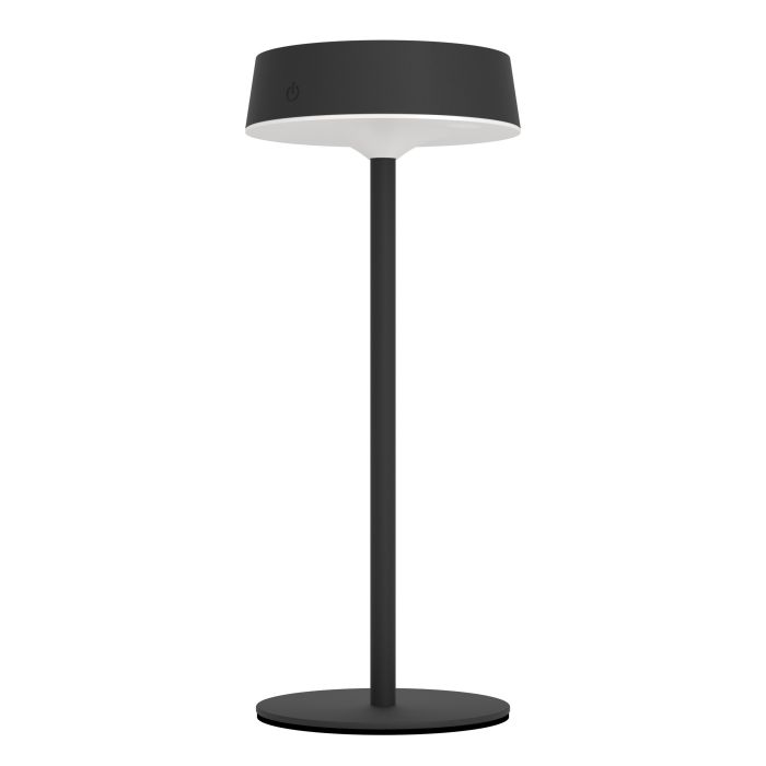 Simeri 30cm Svart solcellelampe Fra Eglo - Simeri er en stilig, solcelledrevet bordlampe som kombinerer form og funksjon for b&aring;de innend&oslash;rs og utend&oslash;rs bruk.