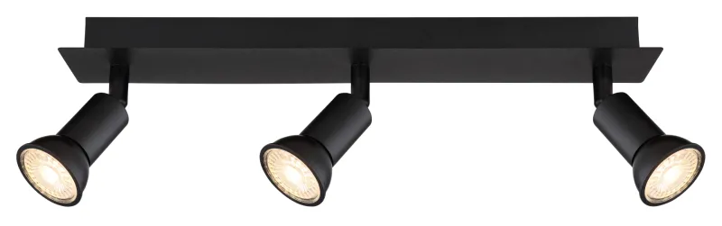 Drew 3 Svart spotlight Fra Globo Lighting - Drew &auml;r en stilren takspotlight som imponerar med sin enhetliga svarta design.