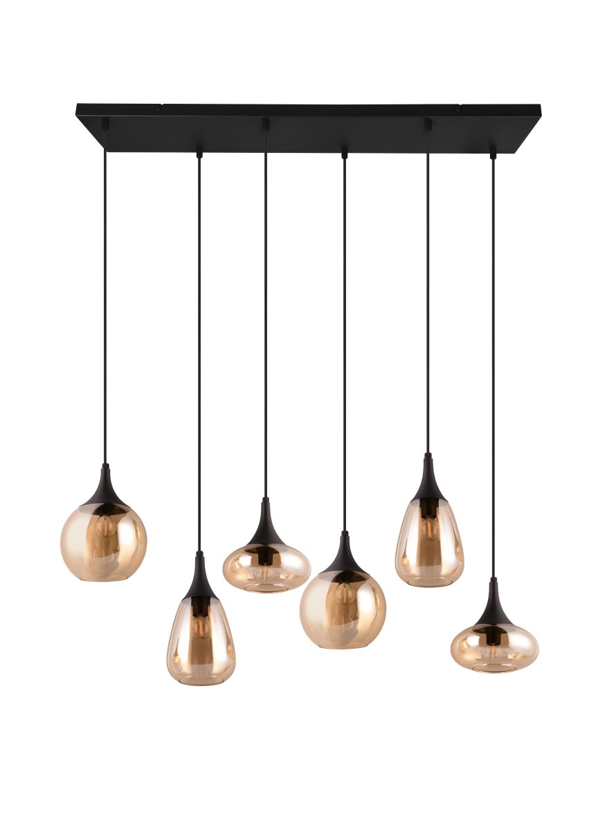 Lumina 93cm Rav Taklampe Fra Trio Lighting - Det mattsvarte fargevalget gj&oslash;r den enkel &aring; matche med forskjellige farger og interi&oslash;rstiler, noe som gir hjemmet ditt et stilig og moderne preg.