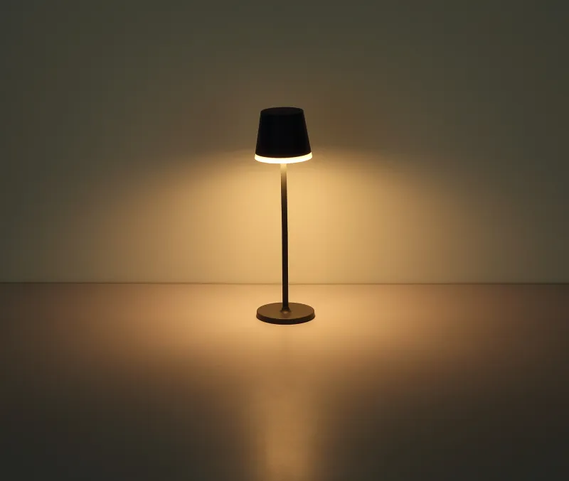 Bordslampa LED Antrasitt solcellelampe Fra Globo Lighting - Den diskreta designen sm&auml;lter in i alla milj&ouml;er och med IP44-klassning &auml;r den t&aring;lig mot v&auml;der och vind.