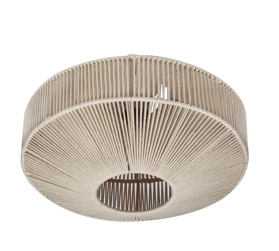 Svea Ø46 Beige plafond Fra Trio Lighting - Svea taklampe kombinerer bohemsk stil med naturlig eleganse og gir hjemmet ditt en myk og stilig f&oslash;lelse.