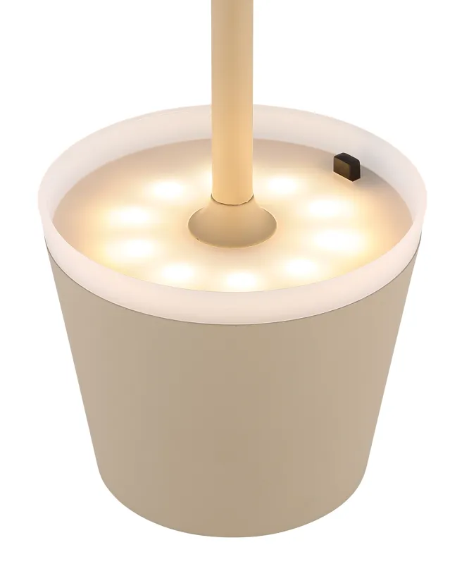 Bordslampa LED Sand solcellelampe Fra Globo Lighting - Den diskreta designen sm&auml;lter in i alla milj&ouml;er och med IP44-klassning &auml;r den t&aring;lig mot v&auml;der och vind.