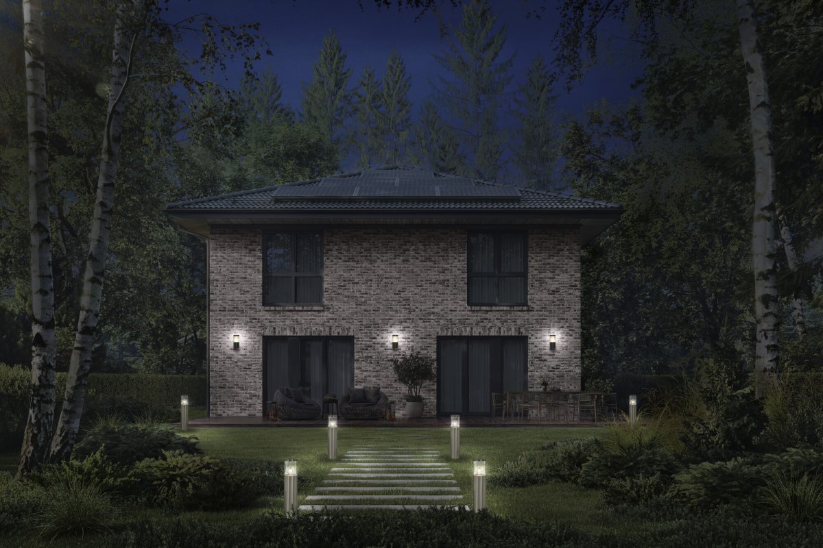 Ebro Mørk grå utendørslampe Fra Ledvance - Ebro er en stilig og robust fasadelampe som gir b&aring;de funksjon og eleganse til din entr&eacute;.