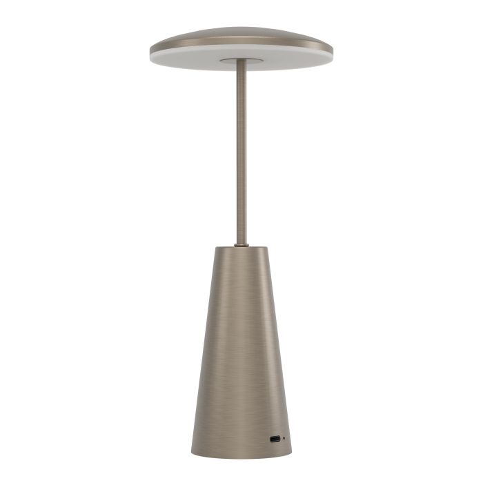 Piccola 28cm Bronse bærbar Fra Eglo - Lampen styres enkelt med en berøringsdimmer og lades via USB, noe som gjør den trådløs og enkel å ta med seg.