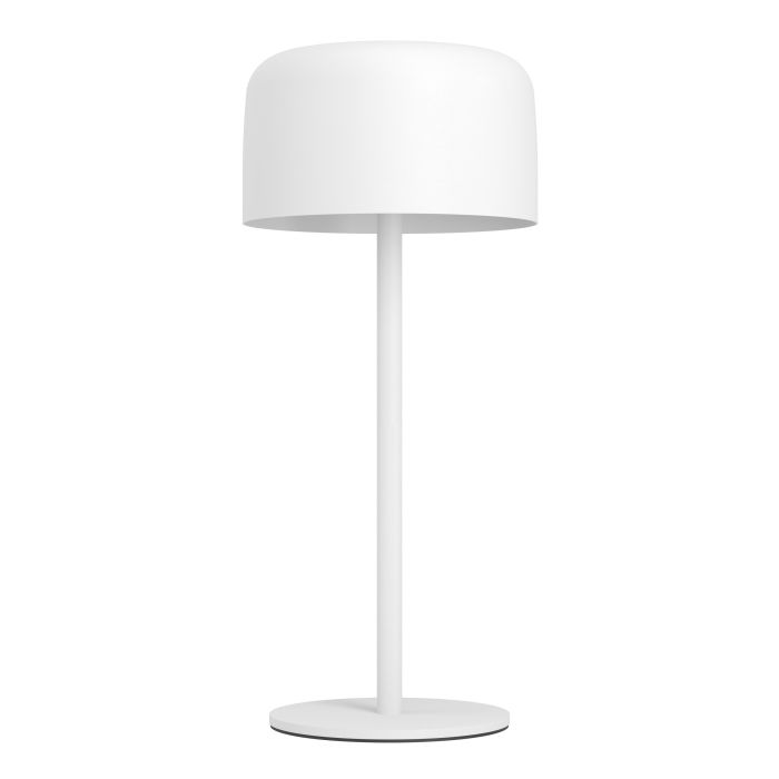 Roccanova 30cm Hvit solcellelampe Fra Eglo - Roccanova er en stilig, solcelledrevet bordlampe som kombinerer form og funksjon for både innendørs og utendørs bruk.