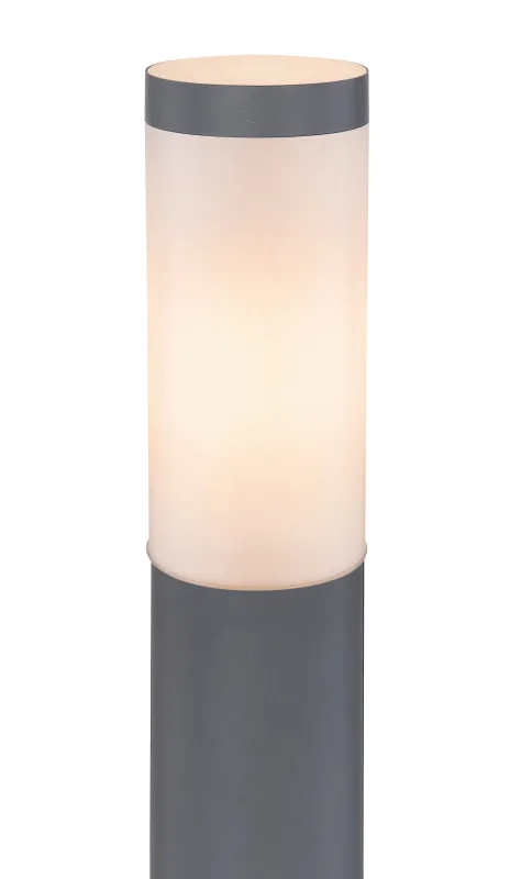 Boston 110cm Antrasitt pullerter Fra Globo Lighting - Tillverkad i rostfritt st&aring;l med en opalvit plastsk&auml;rm ger den ett mjukt och behagligt ljus.