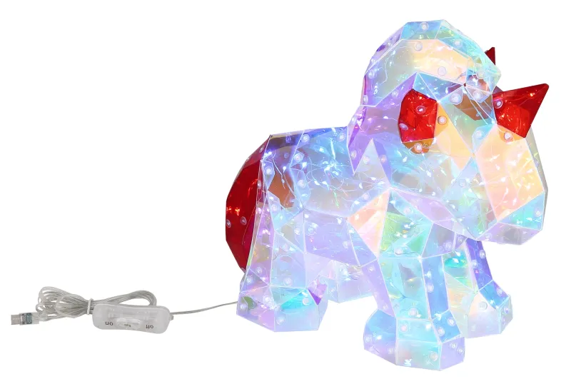 Brondar Gjennomsiktig barnelampe Fra Globo Lighting - Den klare plastkroppen med krystalleffekt er kombinert med røde detaljer for å skape fargerike aksenter.