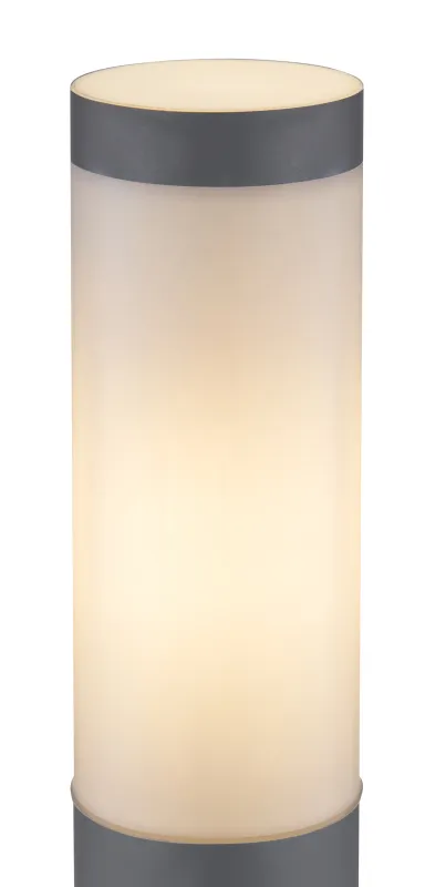 Boston 45cm Antrasitt pullerter Fra Globo Lighting - Tillverkad i rostfritt st&aring;l med en opalvit plastsk&auml;rm ger den ett mjukt och behagligt ljus.