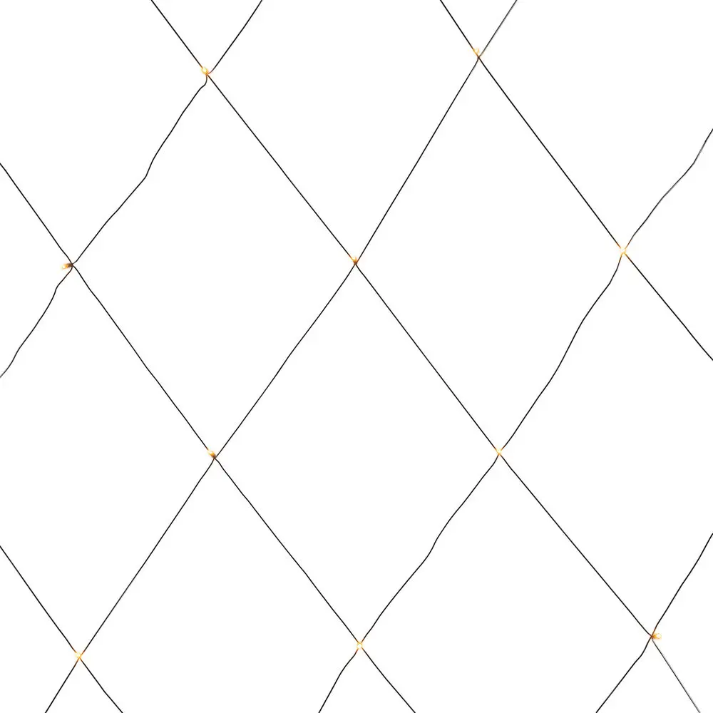 Lysnett amber 3m Svart Fra Konstsmide - Leveres med 10m sort tilkoblingskabel og transformator (6W).