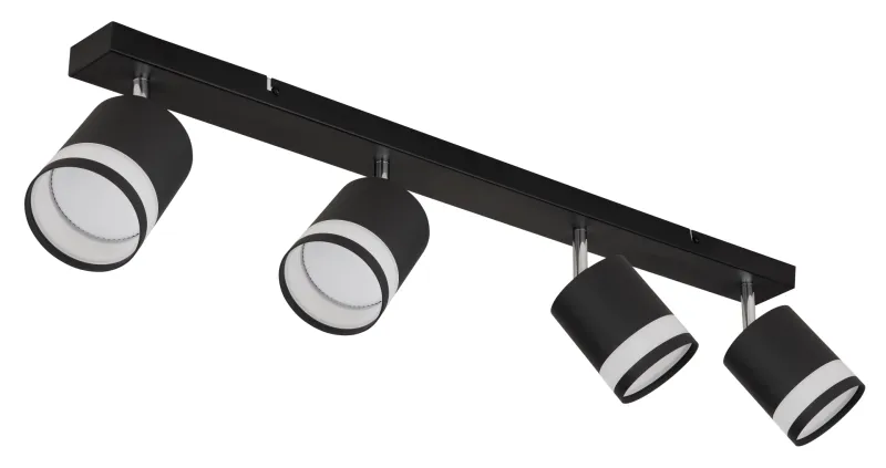 Lucero 4 Svart spotlight Fra Globo Lighting - Lucero spotlight med 4st cylindriska riktbara sk&auml;rmar erbjuder en stilren och effektiv belysningsl&ouml;sning f&ouml;r alla rum.