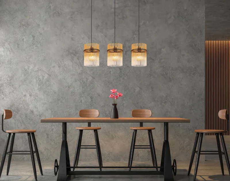 Gorley 80cm Rav Taklampe Fra Globo Lighting - Gorley&nbsp;takpendel kombinerar elegant design med h&ouml;g funktionalitet och blir en sofistikerad inredningsdetalj i ditt hem.