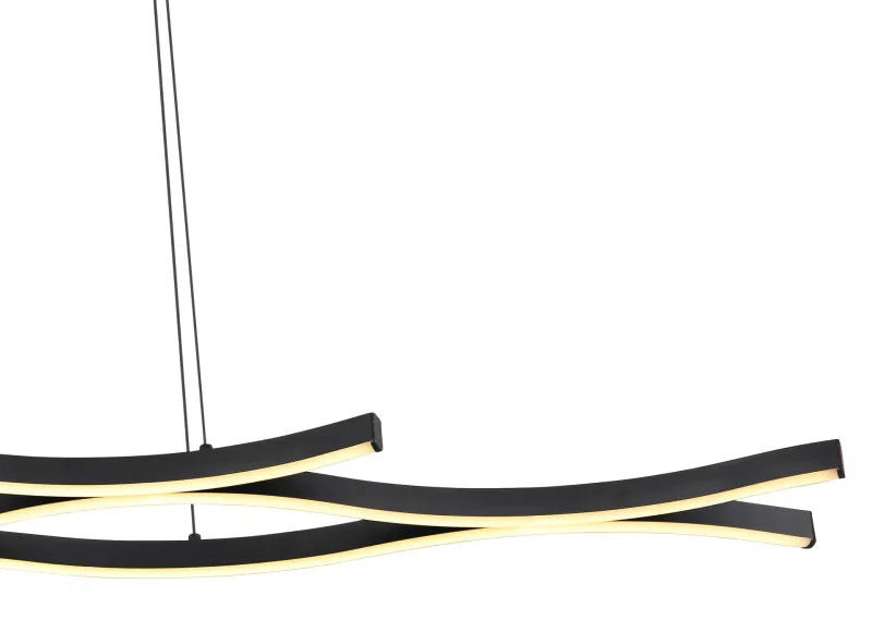 Geronimo 108cm Svart Taklampe Fra Globo Lighting - Lampan &auml;r tillverkad av metall, aluminium och har en opalf&auml;rgad plastsk&auml;rm som ger en stilren och harmonisk estetik.