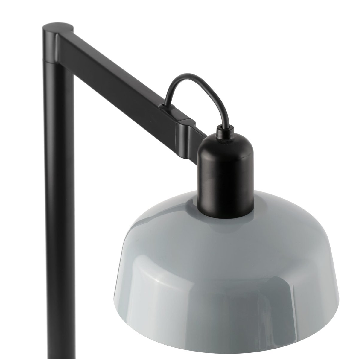 Tatawin 58cm Gråblå skrivebordslampe Fra Faro Barcelona - Tatawin er en bordlampe med svart struktur og en gr&aring; metallskjerm som gir et rettet, fokusert lys.