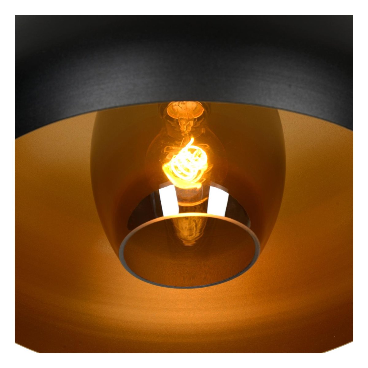 Sharan Ø38 Svart plafond Fra Lucide - Denne taklampen er langt fra liten, med en diameter p&aring; 38 centimeter og en h&oslash;yde p&aring; litt over 22 centimeter.