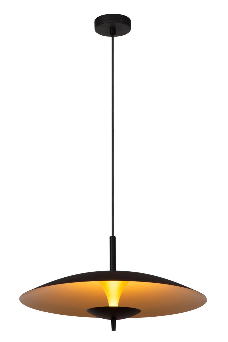 Vulcan Ø47 Svart Taklampe Fra Lucide - Vulcan er det perfekte midtpunktet for spisebordet ditt eller i stuen, og kombinerer det beste innen design og funksjon i en fascinerende fremvisning av lys og form.