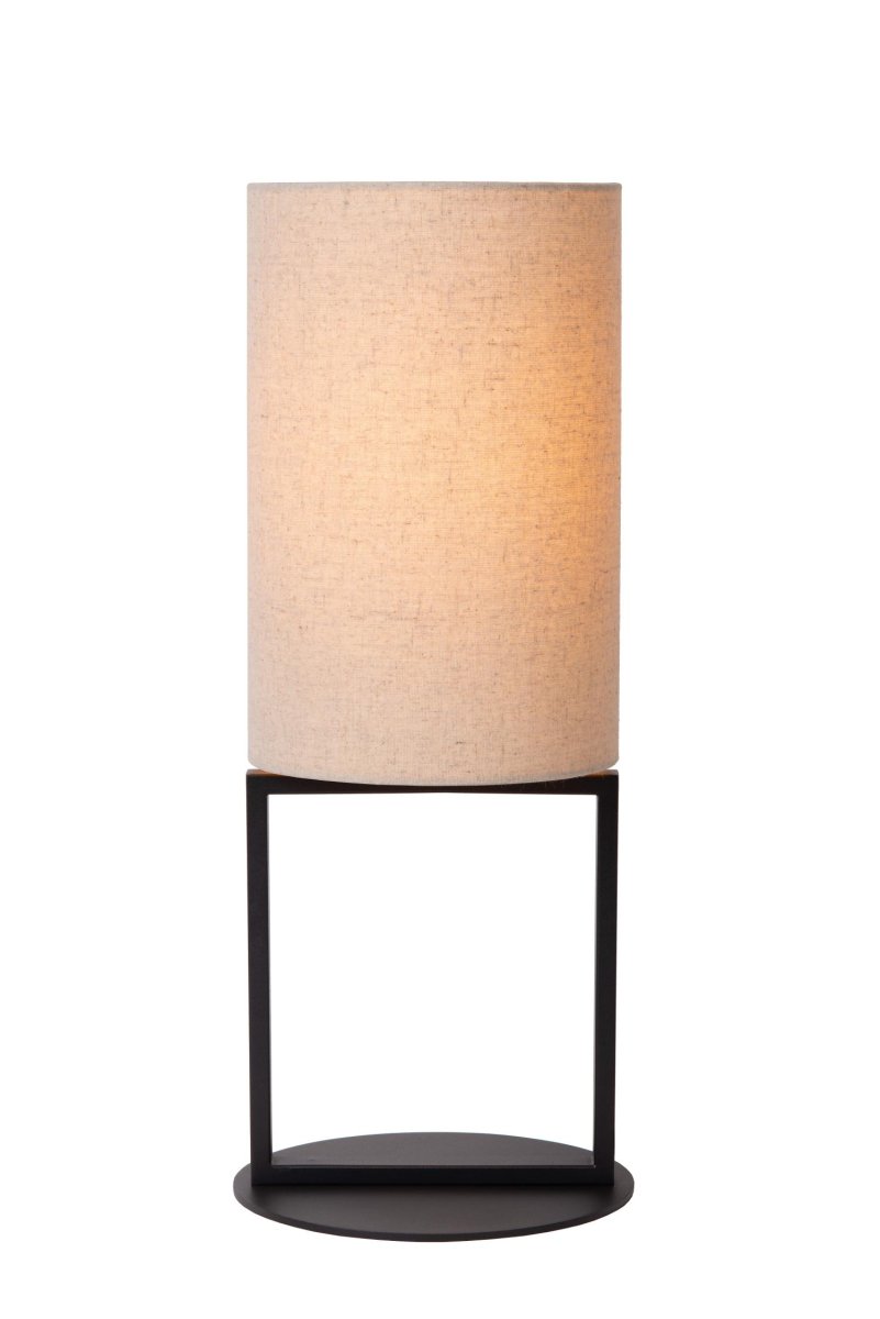 Herman 50cm Krem bordlampe Fra Lucide - Med sine runde og kantete former er Herman litt uforutsigbar og litt mystisk, noe som gjør ham til det perfekte tillegget til din byr&aring; eller nattbord.