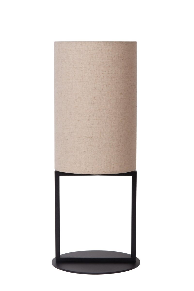 Herman 50cm Krem bordlampe Fra Lucide - Med sine runde og kantete former er Herman litt uforutsigbar og litt mystisk, noe som gjør ham til det perfekte tillegget til din byr&aring; eller nattbord.