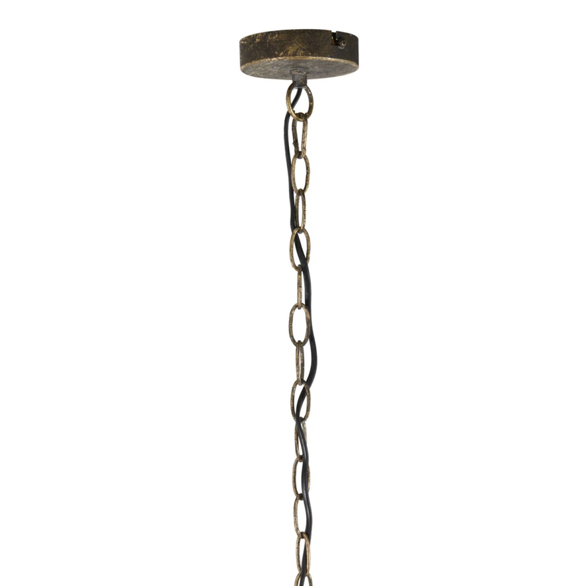 Emine Ø52 Bronse Taklampe Fra Light & Living - Emine er en elegant taklampe i metall med en brunlig gullfinish og et detaljert stanset mønster.