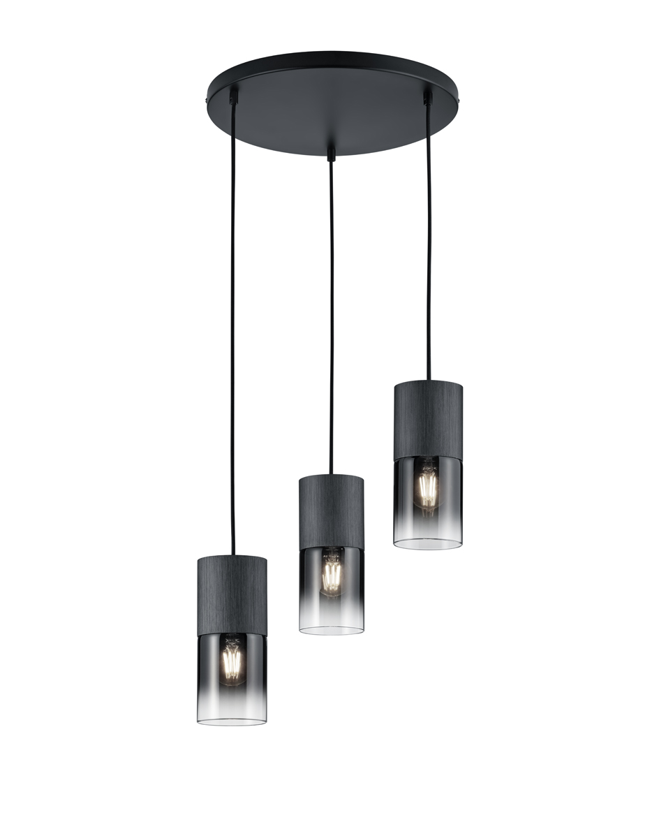 Robin Ø37 Svart Taklampe Fra Trio Lighting - Med den mattsvarte fargeskalaen og de røykfargede brillene kan den enkelt kombineres med ulike interiørstiler.