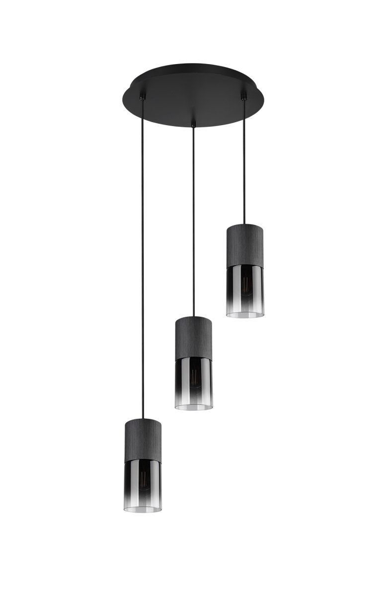 Robin Ø37 Svart Taklampe Fra Trio Lighting - Med den mattsvarte fargeskalaen og de røykfargede brillene kan den enkelt kombineres med ulike interiørstiler.
