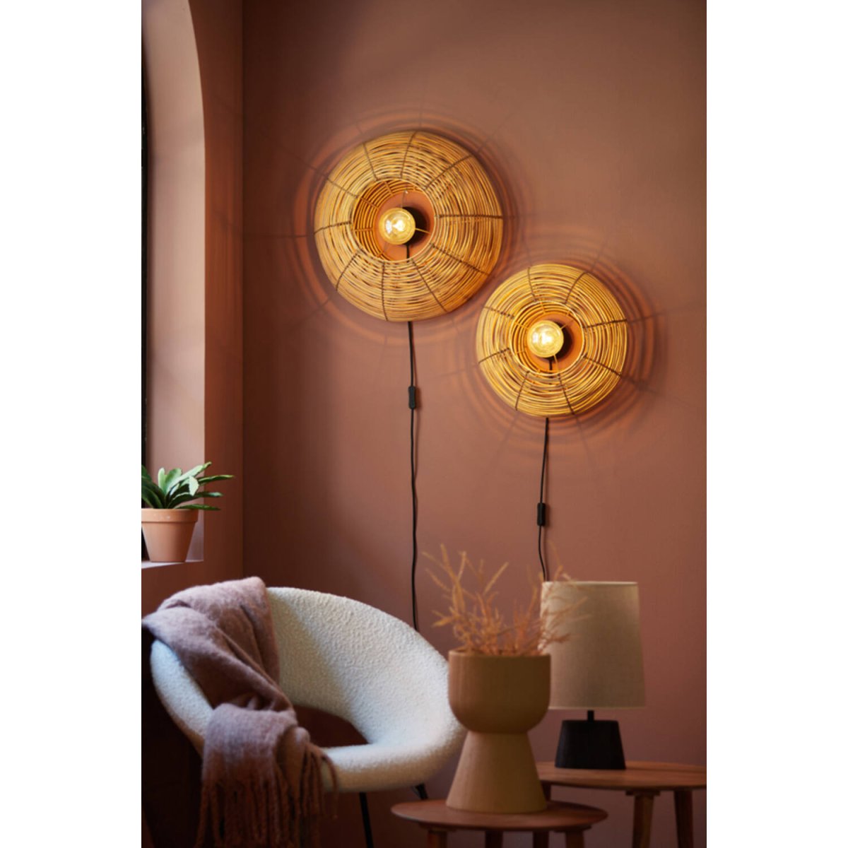 Milan Ø40 Natur vegglampe Fra Light & Living - 