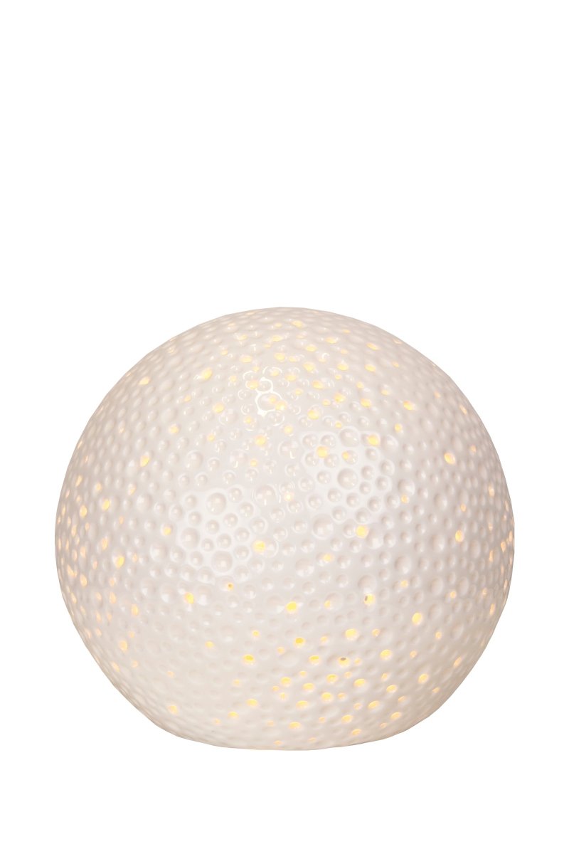 Moonlight 20cm Hvit bordlampe Fra Globen Lighting - Moonlight XL er håndlaget i Glossy White keramikk og skaper en fin atmosfære når den kaster fantastiske skygger i rommet.