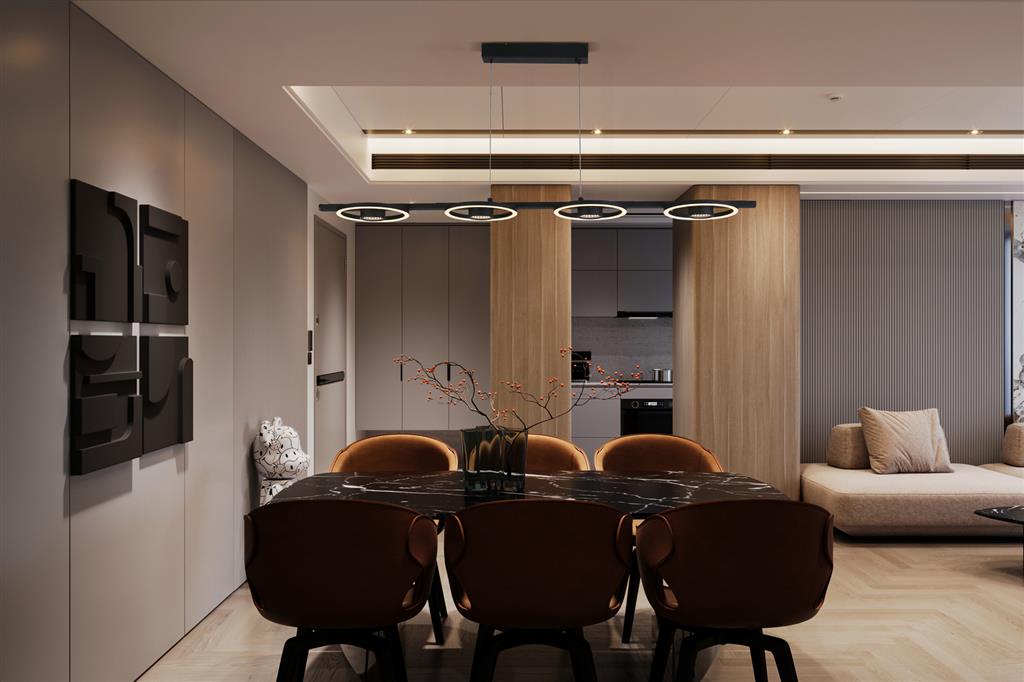 Space 120cm Svart Taklampe Fra Searchlight - Space er en moderne og stilig pendellampe med fire elegante LED-ringer i sort metall, som skaper et fantastisk inntrykk.