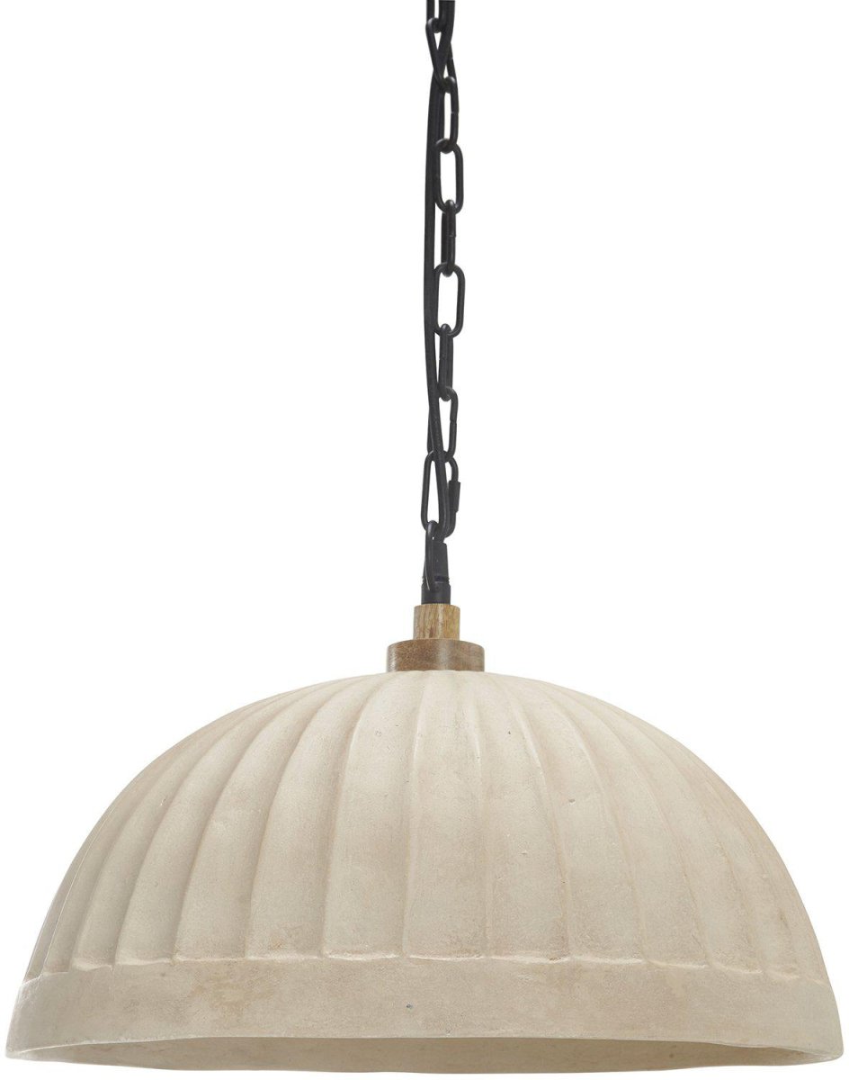Haley Ø43 Beige Taklampe Fra PR Home - 1,3m sort metallkjede og 1,5m sort plastkabel og svart metalltakkopp for krokoppheng.