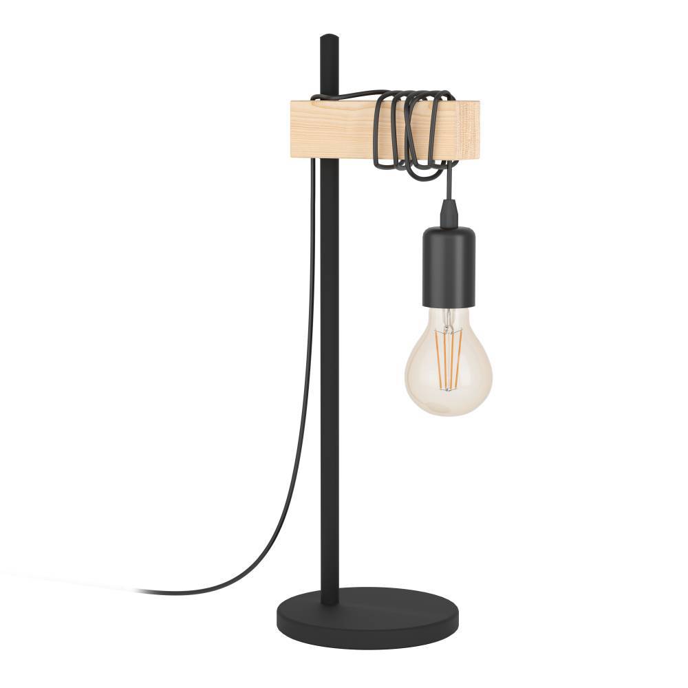 Townshend 50cm Svart bordlampe Fra Eglo - Lampens enkle, men sjarmerende design passer like godt i moderne som i landlige omgivelser og gir en varm og innbydende atmosfære.