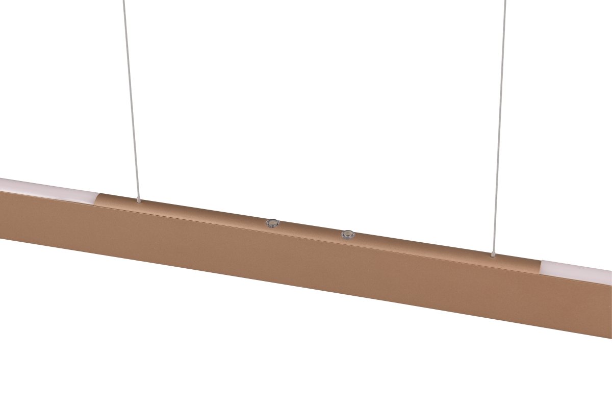 Helios 100cm Brun Taklampe Fra Trio Lighting - Lampens klare og moderne linjer gir hjemmet en elegant følelse, forsterket av opp- og nedbelysningen.