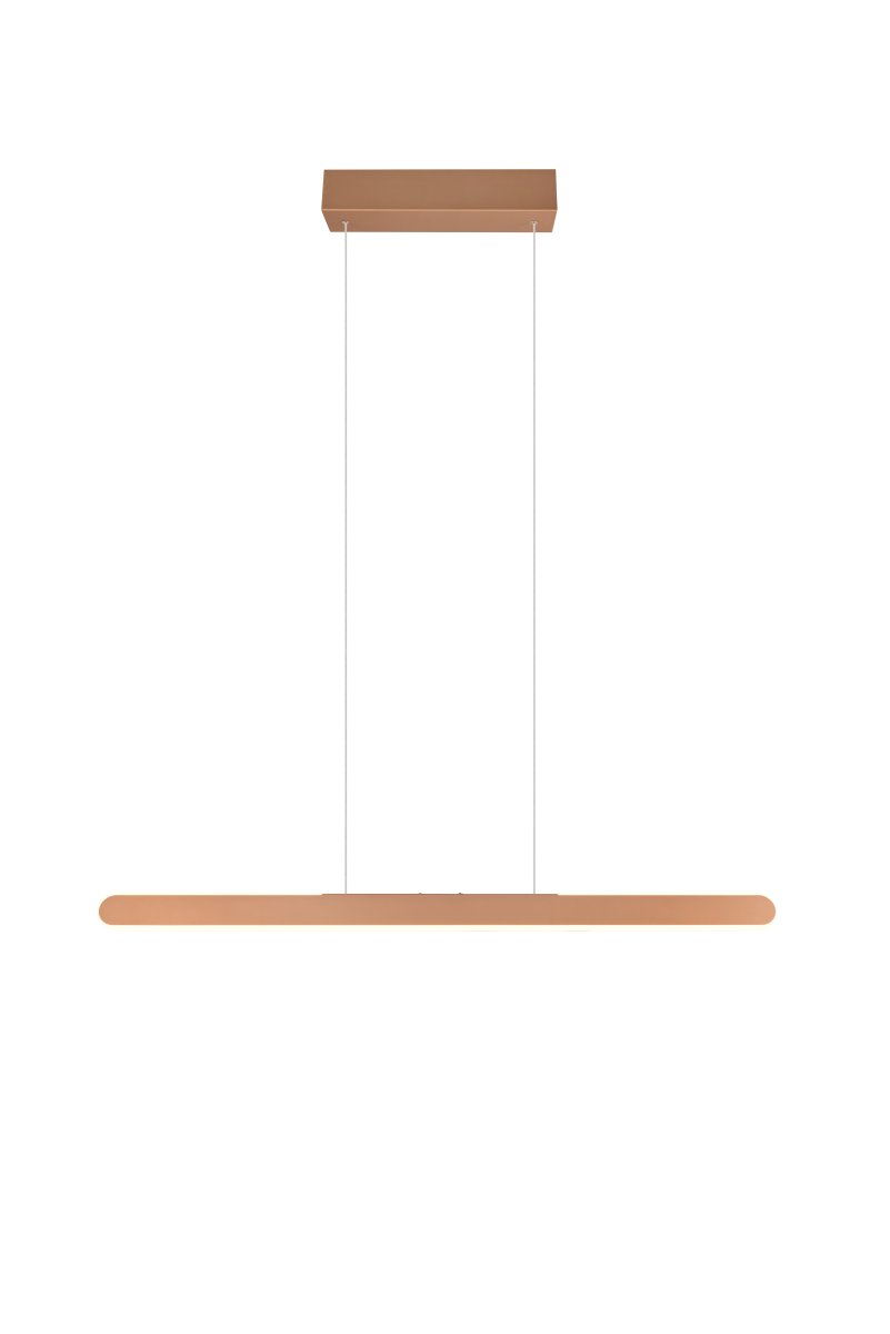 Helios 100cm Brun Taklampe Fra Trio Lighting - Lampens klare og moderne linjer gir hjemmet en elegant følelse, forsterket av opp- og nedbelysningen.