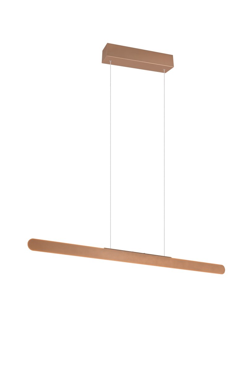 Helios 100cm Brun Taklampe Fra Trio Lighting - Lampens klare og moderne linjer gir hjemmet en elegant følelse, forsterket av opp- og nedbelysningen.