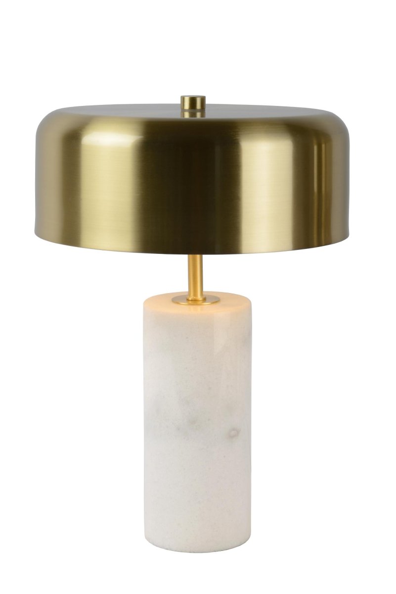 Mirasol 36cm Hvit bordlampe Fra Lucide - Med en elegant marmorbase gir Mirasol en f&oslash;lelse av klasse til ethvert rom.