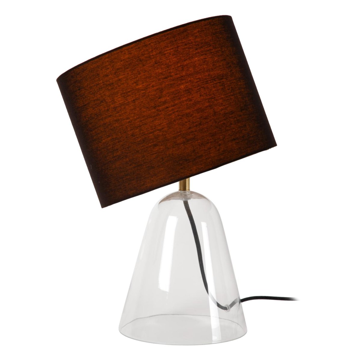 Campana 36cm Gjennomsiktig bordlampe Fra Lucide - Den avsmalnende glassbasen og den runde lampeskjermen tilfører stilen eleganse og ynde, og gjør Campana til det perfekte tillegget til ethvert interiør.