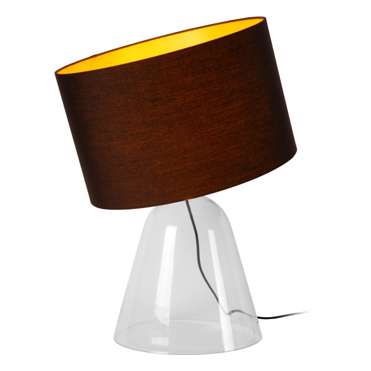 Campana 52cm Gjennomsiktig bordlampe Fra Lucide - Den avsmalnende glassbasen og den runde lampeskjermen tilfører stilen eleganse og ynde, og gjør Campana til det perfekte tillegget til ethvert interiør.
