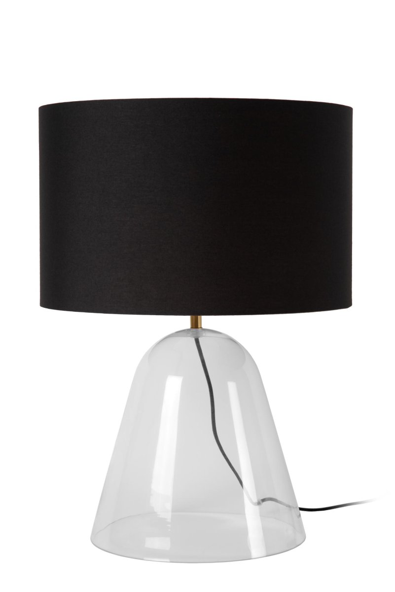 Campana 52cm Gjennomsiktig bordlampe Fra Lucide - Den avsmalnende glassbasen og den runde lampeskjermen tilfører stilen eleganse og ynde, og gjør Campana til det perfekte tillegget til ethvert interiør.